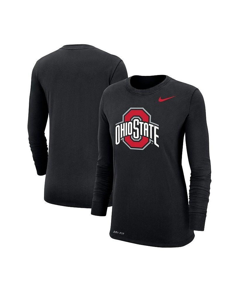 Women's Black Ohio State Buckeyes Logo Performance Long Sleeve T-shirt Black $23.00 Tops