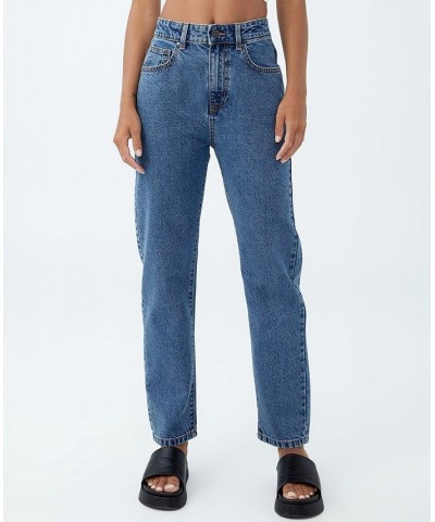 Women's Mom Denim Jeans Reef Blue $35.39 Jeans