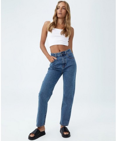 Women's Mom Denim Jeans Reef Blue $35.39 Jeans