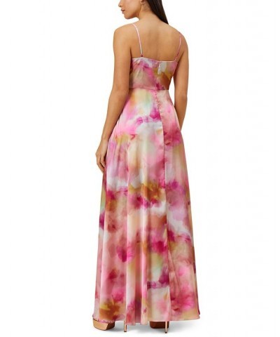 Printed Long Twist-Front Dress Pink Multi $128.10 Dresses