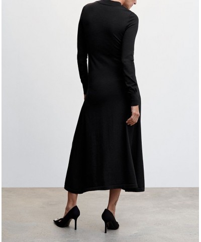 Women's Bow Knitted Dress Black $42.90 Dresses