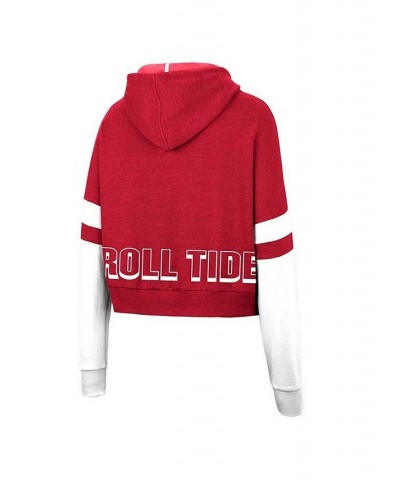 Women's Crimson Alabama Crimson Tide Throwback Stripe Arch Logo Cropped Pullover Hoodie Crimson $32.99 Sweatshirts