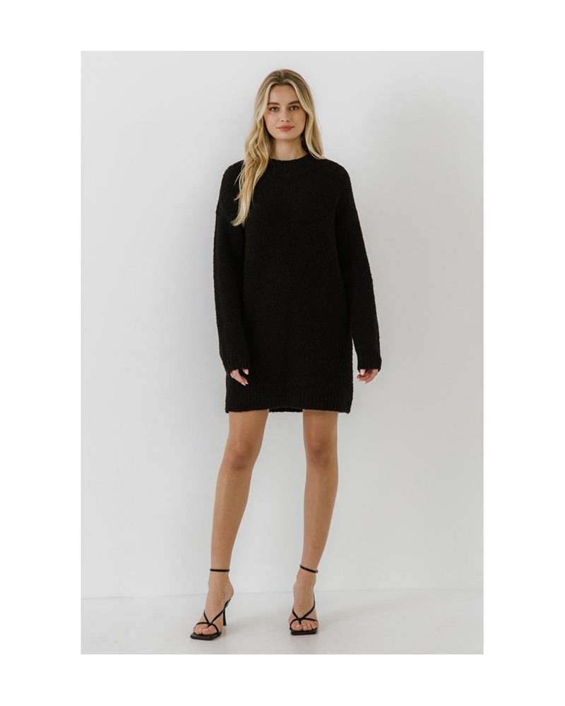 Women's Long-Sleeved Sweater Dress Black $45.00 Dresses