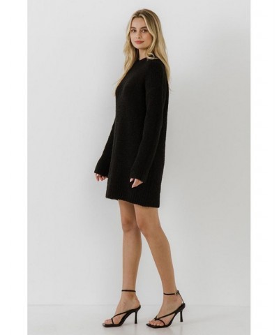 Women's Long-Sleeved Sweater Dress Black $45.00 Dresses