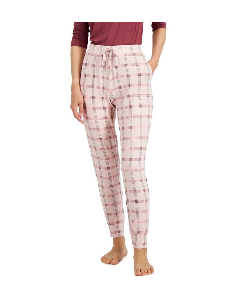 Women's Printed Sleep Jogger Pants Dusty Tulip Plaid $9.55 Sleepwear