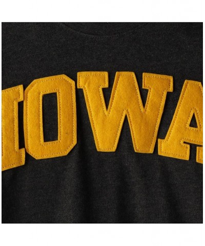 Women's Heathered Black Iowa Hawkeyes Two-Hit Canyon Long Sleeve T-shirt Black $24.75 Tops