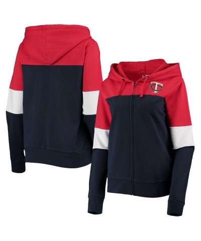 Women's Navy Minnesota Twins Colorblock French Terry Full-Zip Hoodie Navy $31.34 Sweatshirts