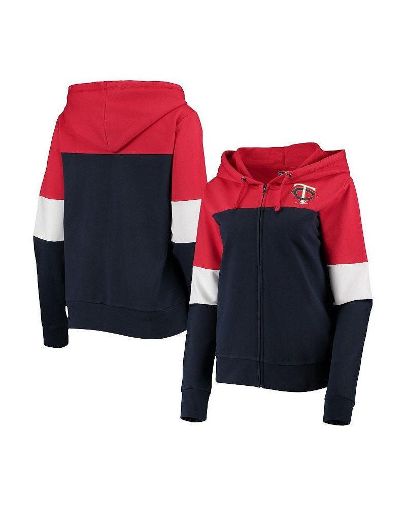 Women's Navy Minnesota Twins Colorblock French Terry Full-Zip Hoodie Navy $31.34 Sweatshirts