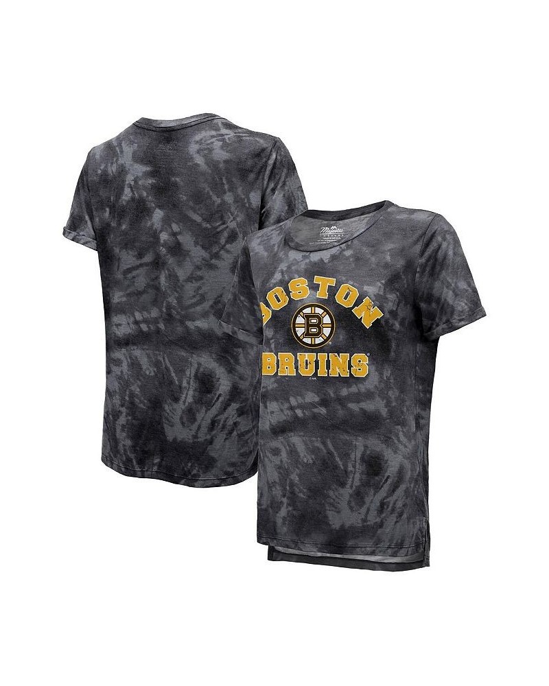 Women's Threads Black Boston Bruins Boyfriend Tie-Dye Tri-Blend T-shirt Black $33.03 Tops