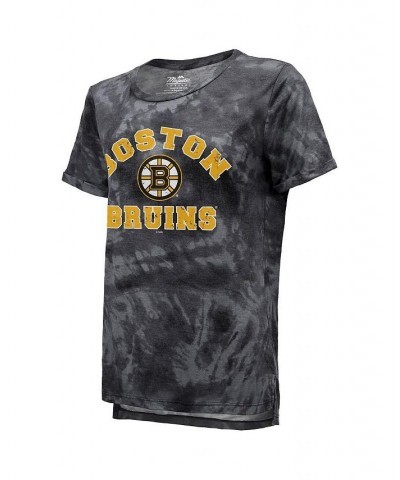 Women's Threads Black Boston Bruins Boyfriend Tie-Dye Tri-Blend T-shirt Black $33.03 Tops