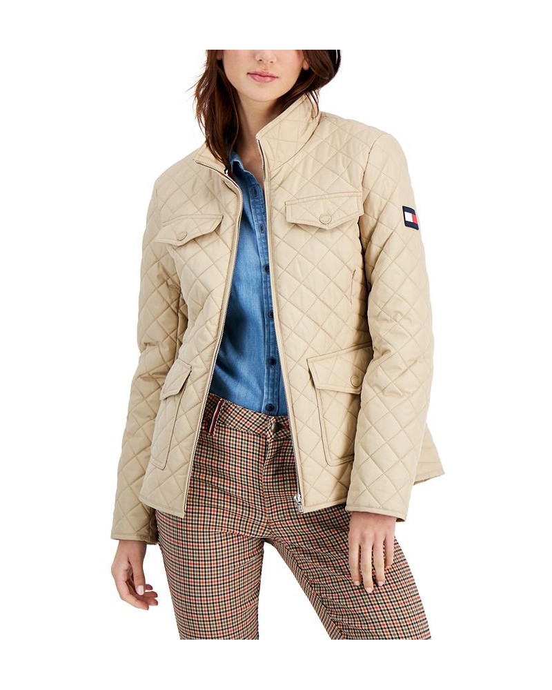 Women's Quilted Zip-Up Jacket Tan/Beige $34.40 Jackets