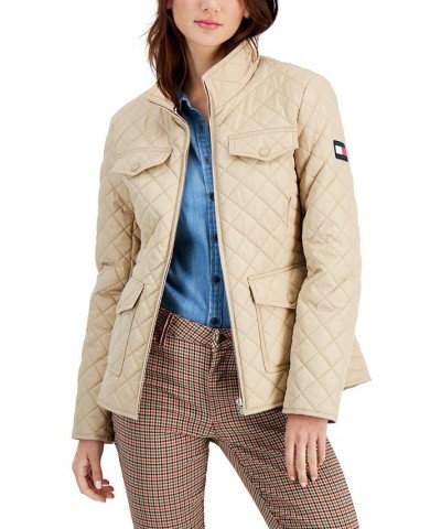 Women's Quilted Zip-Up Jacket Tan/Beige $34.40 Jackets