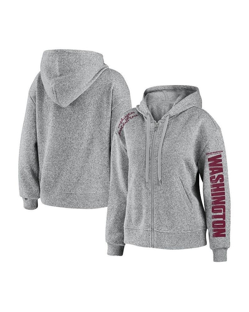 Women's Heathered Gray Washington Football Team Full-Zip Hoodie Heathered Gray $46.74 Sweatshirts