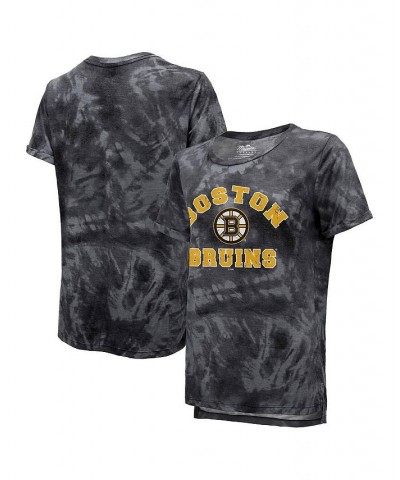 Women's Threads Black Boston Bruins Boyfriend Tie-Dye Tri-Blend T-shirt Black $33.03 Tops