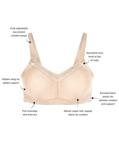 Women's Perfect Primer Wire Free Bra 852313 Up To DDD Cup Sand (Nude 5) $31.20 Bras