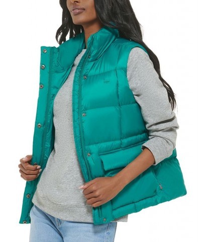 Women's Box-Quilted Puffer Vest Green $24.60 Jackets