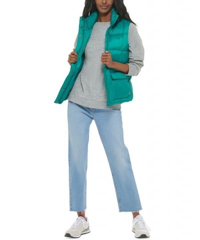 Women's Box-Quilted Puffer Vest Green $24.60 Jackets