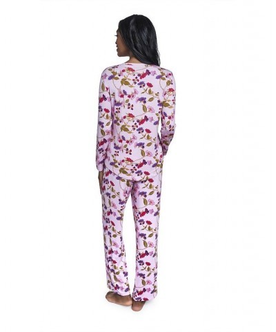 Women's Laina Top & Pants Maternity/Nursing Pajama Set Lavender Rose $32.80 Sleepwear