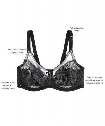 Retro Chic Full-Figure Underwire Bra 855186 Up To J Cup Black $31.20 Bras