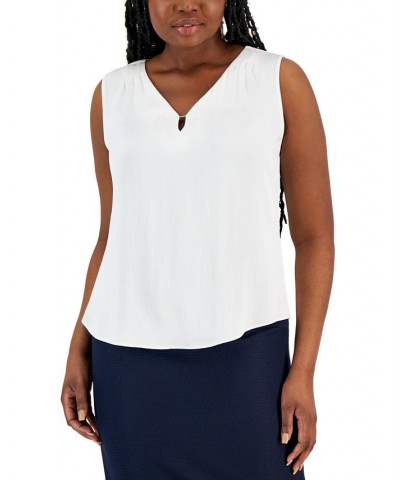 Women's Sleeveless Keyhole V-Neck Camisole Lily White $34.50 Tops