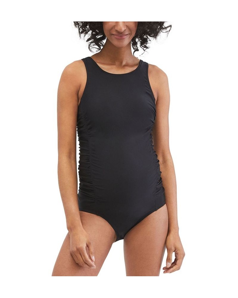 Beach Bump™ Cutout Back Maternity One Piece UPF 50+ Swimsuit Black $20.00 Swimsuits