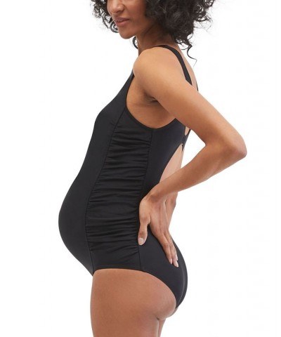 Beach Bump™ Cutout Back Maternity One Piece UPF 50+ Swimsuit Black $20.00 Swimsuits