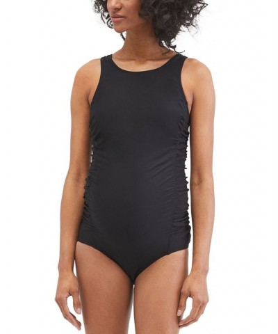 Beach Bump™ Cutout Back Maternity One Piece UPF 50+ Swimsuit Black $20.00 Swimsuits