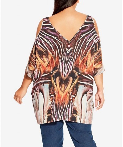 Plus Size Ibiza Kaftan Top Exotic Feather $29.60 Tops