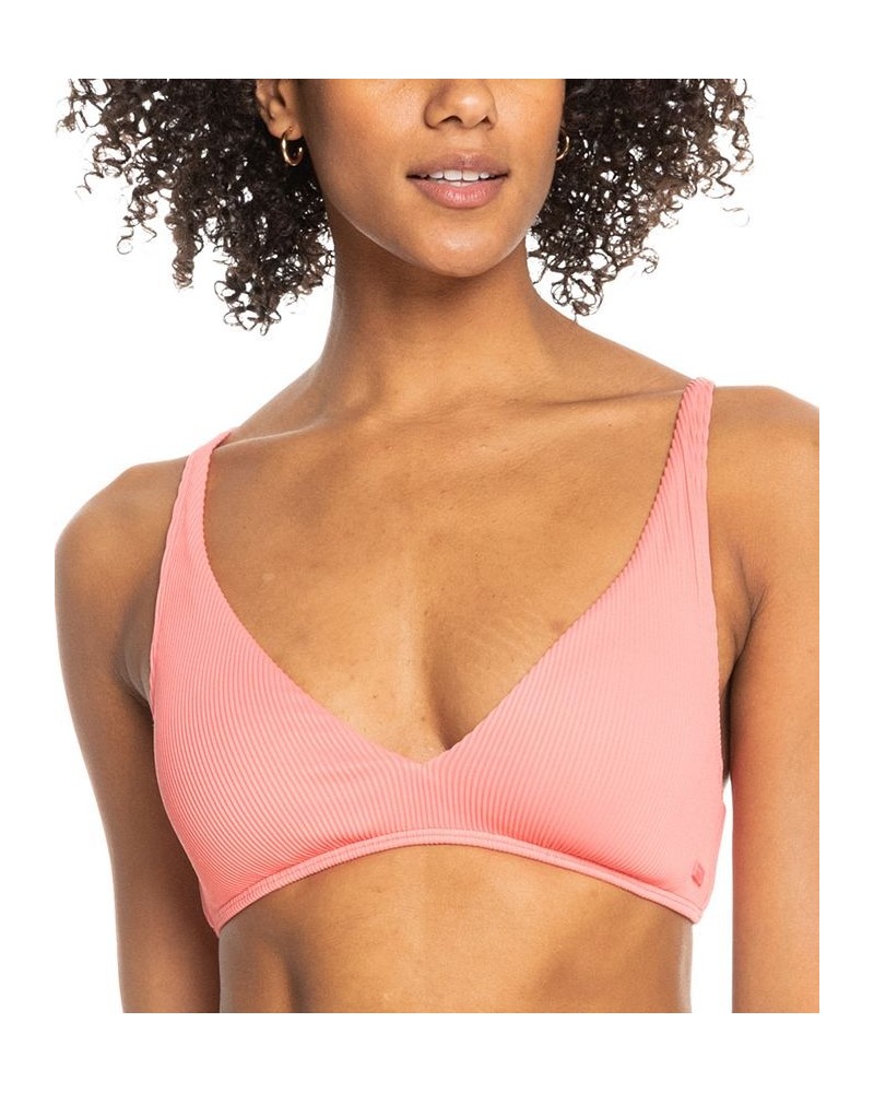 Juniors' Ribbed Love The Oceana V-Neck Bikini Top & Ribbed Bikini Bottoms Tea Rose $26.68 Swimsuits