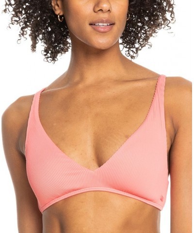 Juniors' Ribbed Love The Oceana V-Neck Bikini Top & Ribbed Bikini Bottoms Tea Rose $26.68 Swimsuits