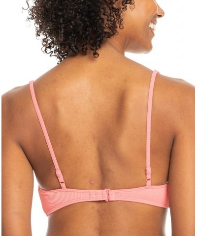 Juniors' Ribbed Love The Oceana V-Neck Bikini Top & Ribbed Bikini Bottoms Tea Rose $26.68 Swimsuits