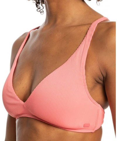 Juniors' Ribbed Love The Oceana V-Neck Bikini Top & Ribbed Bikini Bottoms Tea Rose $26.68 Swimsuits