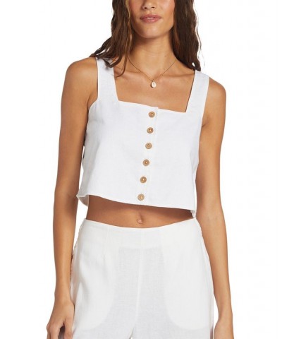 Juniors' Together Sunset Square-Neck Sleeveless Top Snow White $28.00 Tops