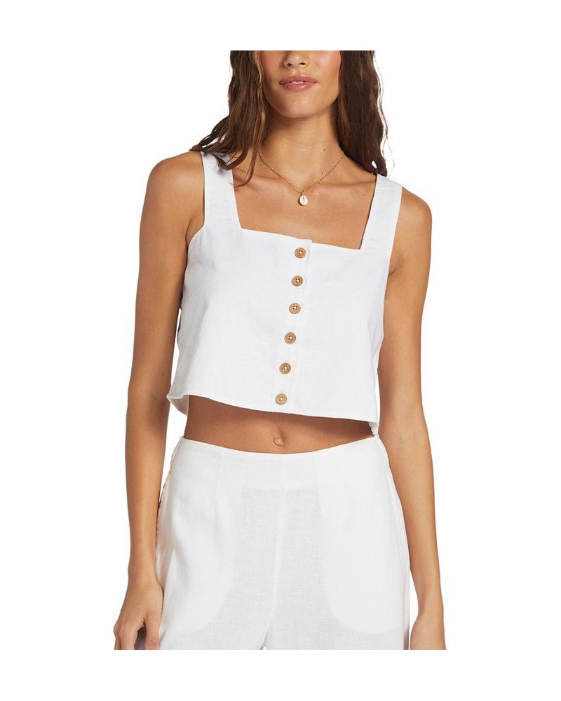 Juniors' Together Sunset Square-Neck Sleeveless Top Snow White $28.00 Tops