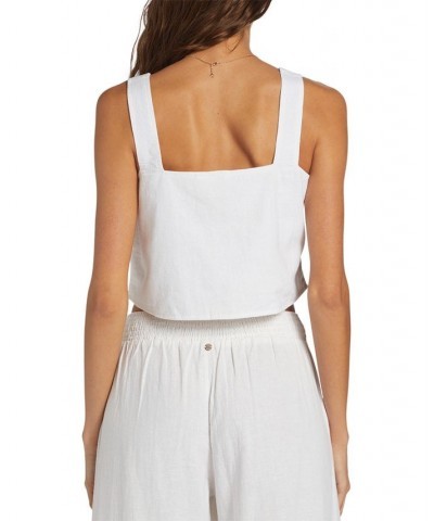 Juniors' Together Sunset Square-Neck Sleeveless Top Snow White $28.00 Tops