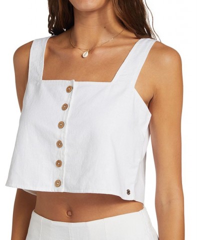 Juniors' Together Sunset Square-Neck Sleeveless Top Snow White $28.00 Tops