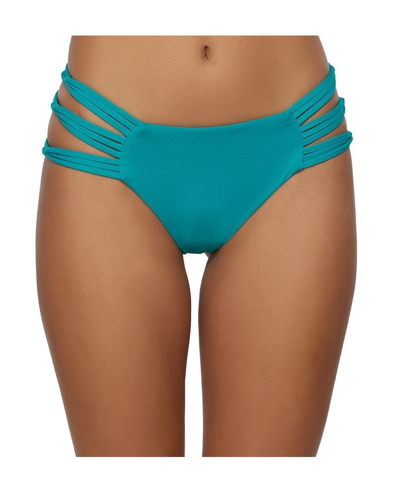 O'Neil Juniors' Saltwater Solids Boulders Strappy Bikini Bottoms Bluegrass $26.40 Swimsuits