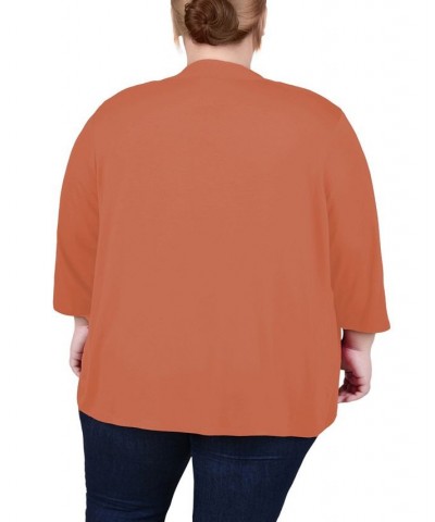 Plus Size Draped Open-Front Cardigan Carnelian $11.32 Sweaters