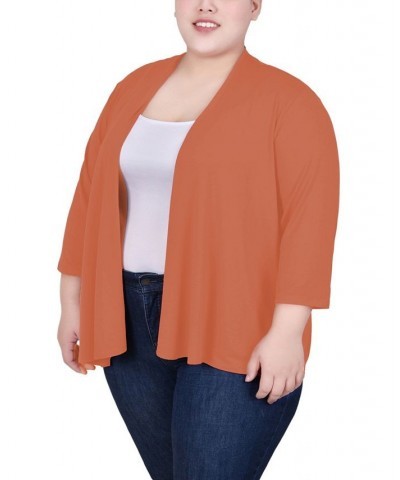 Plus Size Draped Open-Front Cardigan Carnelian $11.32 Sweaters