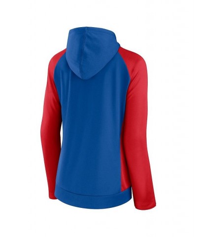 Women's Branded Royal Red New York Giants End Around Raglan Full-Zip Hoodie Blue $30.10 Sweatshirts