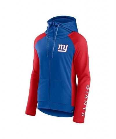 Women's Branded Royal Red New York Giants End Around Raglan Full-Zip Hoodie Blue $30.10 Sweatshirts