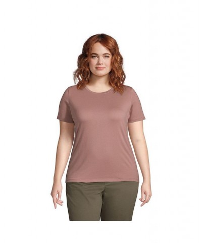 Women's Plus Size Relaxed Supima Cotton Short Sleeve Crewneck T-Shirt Mauve quartz $18.88 Tops