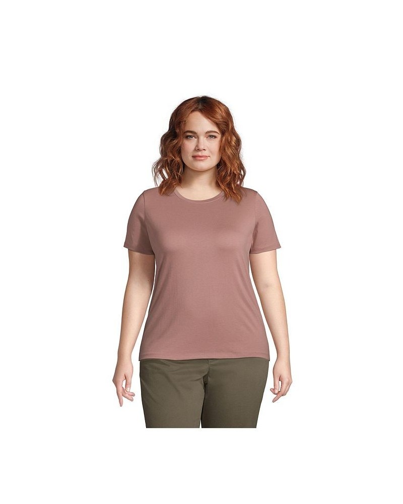 Women's Plus Size Relaxed Supima Cotton Short Sleeve Crewneck T-Shirt Mauve quartz $18.88 Tops