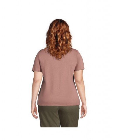 Women's Plus Size Relaxed Supima Cotton Short Sleeve Crewneck T-Shirt Mauve quartz $18.88 Tops