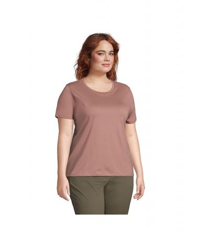 Women's Plus Size Relaxed Supima Cotton Short Sleeve Crewneck T-Shirt Mauve quartz $18.88 Tops