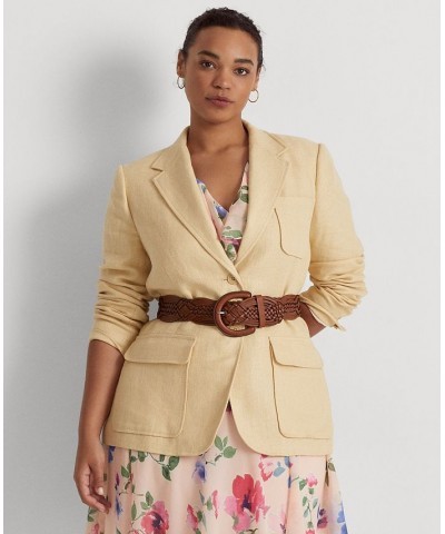 Plus Size Menswear-Inspired Blazer Vintage Cream $120.00 Jackets