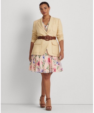 Plus Size Menswear-Inspired Blazer Vintage Cream $120.00 Jackets