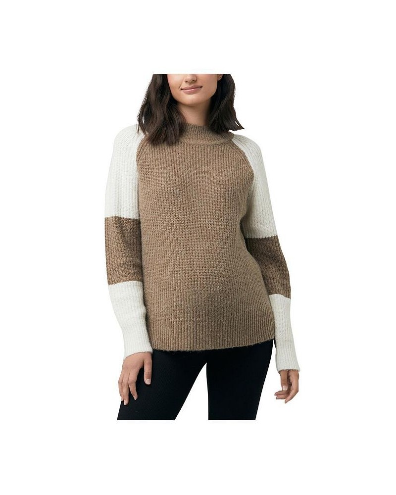 Colour Block Nursing Knit Olive Brown $34.22 Sweaters