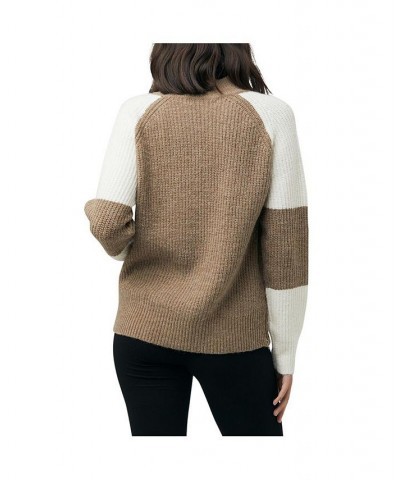 Colour Block Nursing Knit Olive Brown $34.22 Sweaters