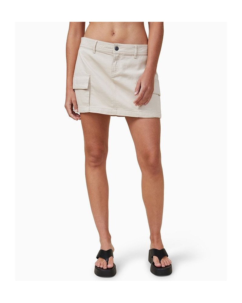 Women's Bobbie Cargo Mini Skirt Tan/Beige $23.10 Skirts